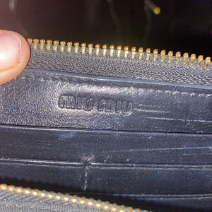 Miu Miu Wallet Long Black Leather